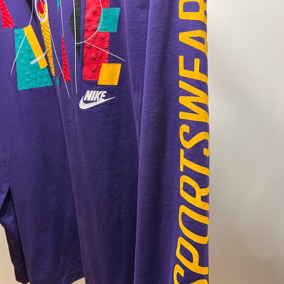 Nike Air Long Sleeve purple with 90’s detailing, 💯 cotton, great condition LG - Picture 6 of 13